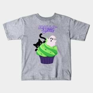 Halloween (Hallo-Sweets) Cat, Ghost, Cupcake Kids T-Shirt